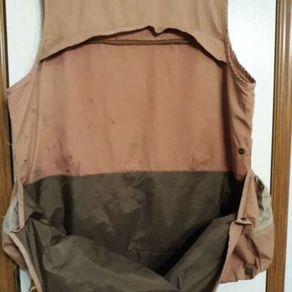 Vintage Mens Sz Large 10X Hunting Vest Dark Tan Chest 42-44 - Picture 7 of 11